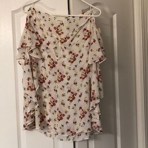 White floral blouse
